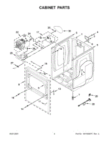 Cabinet Parts parts for Whirlpool Dryer YWED6120HW2 from AppliancePartsPros.com