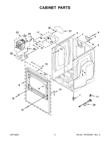 Cabinet Parts parts for Whirlpool Dryer YWED6120HW3 from AppliancePartsPros.com