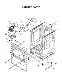 Cabinet Parts parts for Whirlpool Dryer YWED7120HC0 from AppliancePartsPros.com