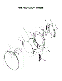 Hmi And Door Parts parts for Whirlpool Dryer YWED9620HW1 from AppliancePartsPros.com