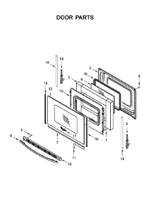 Door Parts parts for Whirlpool Electric Range YWEE510S0FB2 from AppliancePartsPros.com