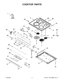 Cooktop Parts parts for Whirlpool Electric Range YWEE750H0HB2 from AppliancePartsPros.com