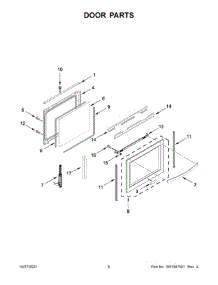 Door Parts parts for Whirlpool Electric Range YWEE750H0HV2 from AppliancePartsPros.com