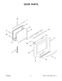 Door Parts parts for Whirlpool Electric Range YWEE750H0HZ5 from AppliancePartsPros.com