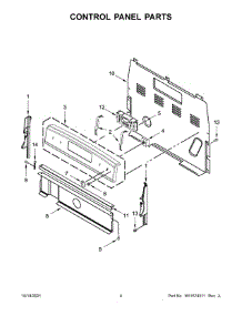 Control Panel Parts parts for Whirlpool Electric Range YWFC150M0JB1 from AppliancePartsPros.com