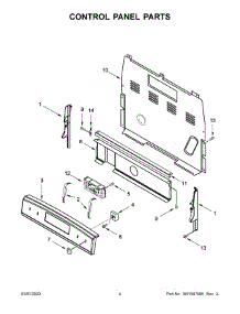 Control Panel Parts parts for Whirlpool Electric Range YWFC150M0JW3 from AppliancePartsPros.com