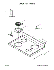 Cooktop Parts parts for Whirlpool Electric Range YWFC310S0ES4 from AppliancePartsPros.com