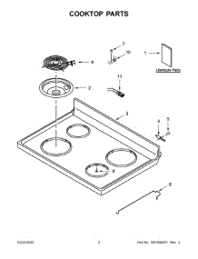 Cooktop Parts parts for Whirlpool Electric Range YWFC315S0JW3 from AppliancePartsPros.com