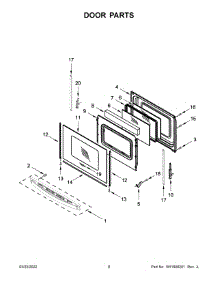Door Parts parts for Whirlpool Electric Range YWFC315S0JW3 from AppliancePartsPros.com
