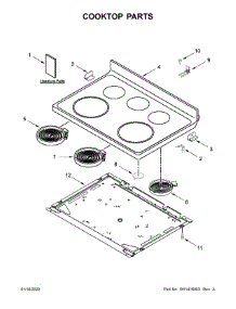 Cooktop Parts parts for Whirlpool Electric Range YWFE505W0JW0 from AppliancePartsPros.com