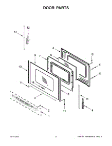 Door Parts parts for Whirlpool Electric Range YWFE505W0JZ3 from AppliancePartsPros.com