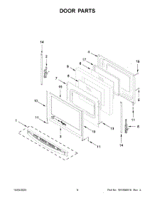 Door Parts parts for Whirlpool Electric Range YWFE515S0JB4 from AppliancePartsPros.com