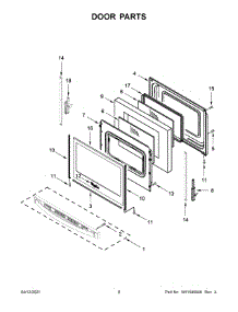 Door Parts parts for Whirlpool Electric Range YWFE515S0JS1 from AppliancePartsPros.com