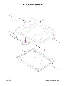 Cooktop Parts parts for Whirlpool Electric Range YWFE515S0JW4 from AppliancePartsPros.com