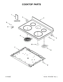 Cooktop Parts parts for Whirlpool Electric Range YWFE535S0JZ0 from AppliancePartsPros.com