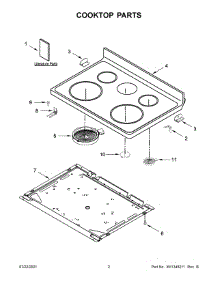 Cooktop Parts parts for Whirlpool Electric Range YWFE550S0HB1 from AppliancePartsPros.com