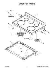 Cooktop Parts parts for Whirlpool Electric Range YWFE550S0LW2 from AppliancePartsPros.com