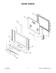 Door Parts parts for Whirlpool Electric Range YWFE745H0FH5 from AppliancePartsPros.com