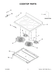 Cooktop Parts parts for Whirlpool Electric Range YWFE745H0FH6 from AppliancePartsPros.com