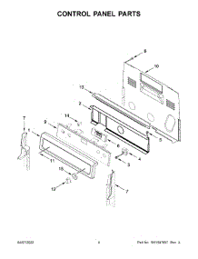Control Panel Parts parts for Whirlpool Electric Range YWFE745H0FS5 from AppliancePartsPros.com