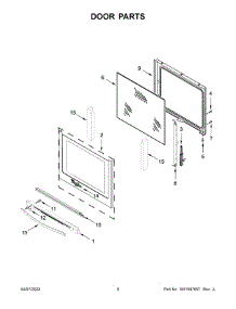 Door Parts parts for Whirlpool Electric Range YWFE745H0FS5 from AppliancePartsPros.com