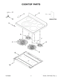 Cooktop Parts parts for Whirlpool Electric Range YWFE745H0FS6 from AppliancePartsPros.com