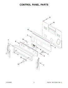 Control Panel Parts parts for Whirlpool Electric Range YWFE745H0FS6 from AppliancePartsPros.com