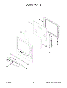 Door Parts parts for Whirlpool Electric Range YWFE745H0FS6 from AppliancePartsPros.com