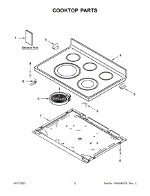 Cooktop Parts parts for Whirlpool Electric Range YWFE775H0HB4 from AppliancePartsPros.com