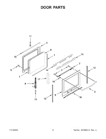 Door Parts parts for Whirlpool Electric Range YWFE775H0HV4 from AppliancePartsPros.com