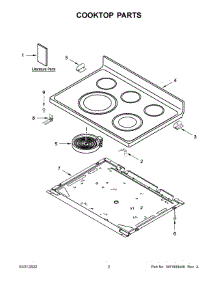 Cooktop Parts parts for Whirlpool Electric Range YWFE775H0HW4 from AppliancePartsPros.com