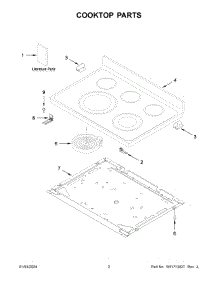 Cooktop Parts parts for Whirlpool Electric Range YWFE775H0HW5 from AppliancePartsPros.com