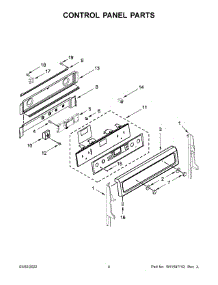 Control Panel Parts parts for Whirlpool Electric Range YWGE745C0FS5 from AppliancePartsPros.com