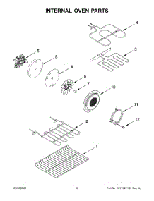 Internal Oven Parts parts for Whirlpool Electric Range YWGE745C0FS5 from AppliancePartsPros.com