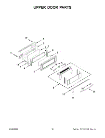 Upper Door Parts parts for Whirlpool Electric Range YWGE745C0FS5 from AppliancePartsPros.com