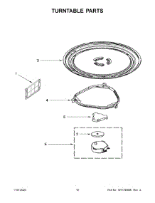 Turntable Parts parts for Whirlpool Microwave/Hood Combo YWMH31017HZ09 from AppliancePartsPros.com