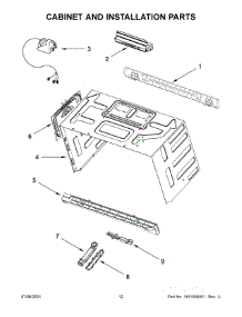 Cabinet And Installation Parts parts for Whirlpool Microwave/Hood Combo YWMH78019HZ04 from AppliancePartsPros.com