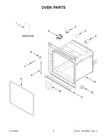 Oven Parts parts for Whirlpool Electric Wall Oven YWOS52ES4MZ00 from AppliancePartsPros.com