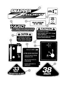 Decals parts for Snapper Rear-Engine Riding Mower YZ13381BE from AppliancePartsPros.com