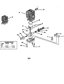 Engine Internal parts for Homelite Gas Chainsaw Z3350-16 INCH from AppliancePartsPros.com