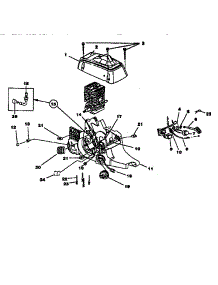 Engine Housing, Fuel Tank, Oil Tank parts for Homelite Gas Chainsaw Z3850BC from AppliancePartsPros.com