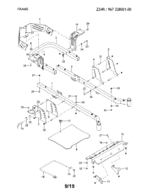Frame parts for Jonsered Rear-Engine Riding Mower Z54R-96732800100 from AppliancePartsPros.com