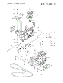 Hydraulic Pump-Motor parts for Jonsered Rear-Engine Riding Mower Z54R-96732800100 from AppliancePartsPros.com