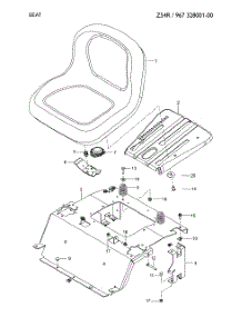 Seat parts for Jonsered Rear-Engine Riding Mower Z54R-96732800100 from AppliancePartsPros.com