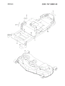 Decals parts for Jonsered Rear-Engine Riding Mower Z54R-96732800100 from AppliancePartsPros.com