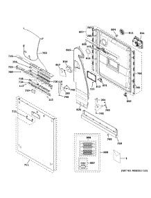Escutcheon & Door Assembly parts for Ge Dishwasher ZDT925SIN0II from AppliancePartsPros.com