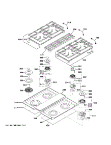 Cooktop parts for Ge Gas Range ZGP304NT1SS from AppliancePartsPros.com