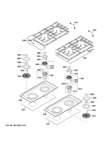 Cooktop parts for Ge Gas Range ZGP364NDT1SS from AppliancePartsPros.com