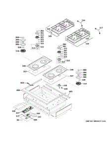 Cooktop parts for Ge Gas Cooktop ZGU364NDT1SS from AppliancePartsPros.com