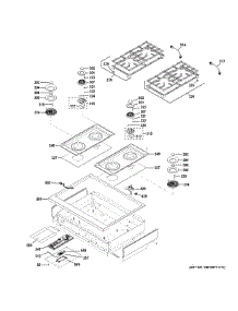 Cooktop parts for Ge Gas Cooktop ZGU364NDT2SS from AppliancePartsPros.com